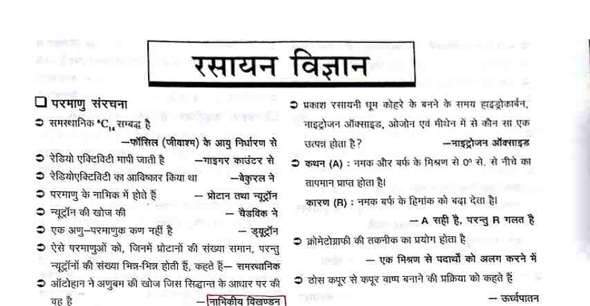 Chemistry PDF in Hindi