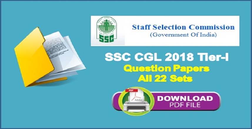 SSC CGL 2018 Tier 1 Question Paper in English PDF Download