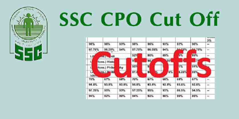 SSC CPO Cut Off 2017