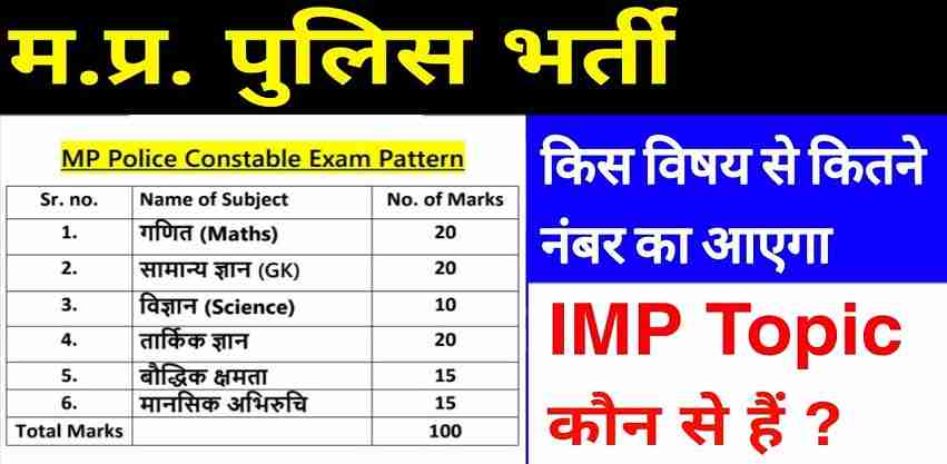 MP Police Constable Exam Pattern