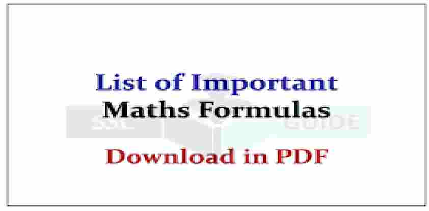 1500+ Important Maths Formula PDF Download