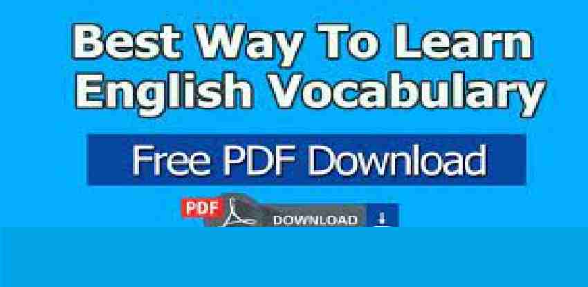 Best Way To Learn English Vocabulary PDF Free Download | Competitive Exams