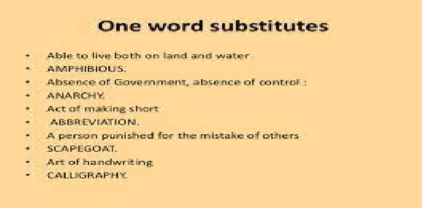 One Word Substitutions PDF