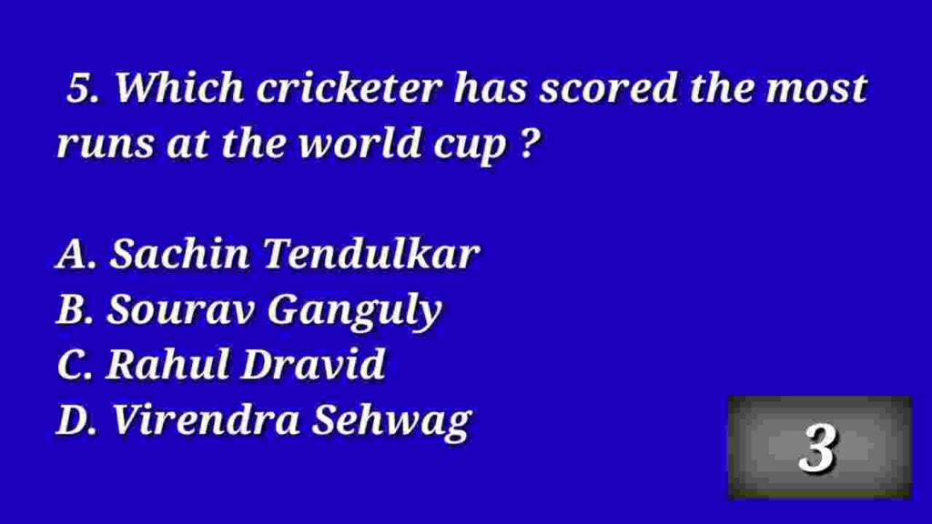 Cricket General Knowledge Questions Answers in English