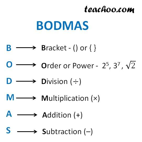What is the rule of Bodmas